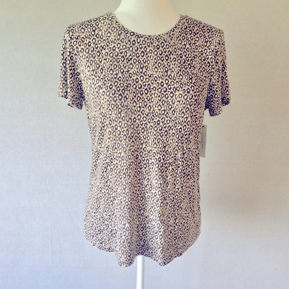 Liverpool Taupe Cheetah Print T-Shirt NWT Size Small